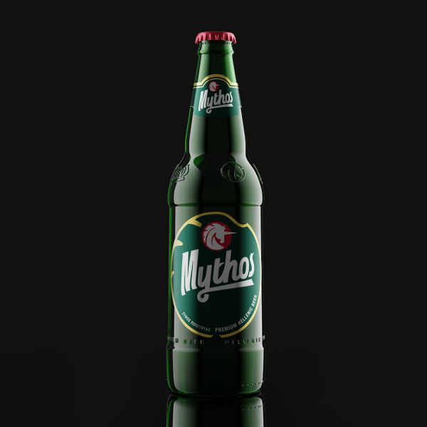 Mythos beer bottle 3D visual