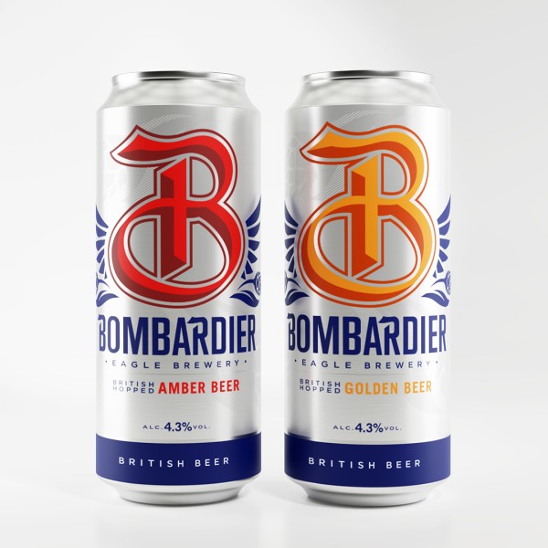 Bombadier beer cans 3D visual